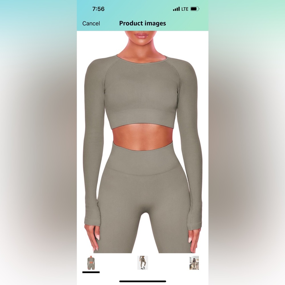 tan workout set